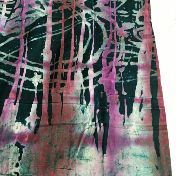 FABRIC Batik Cotton Purple and Green 2 yds + 28" x 45" Wide Tie Dye - Picture 3 of 3